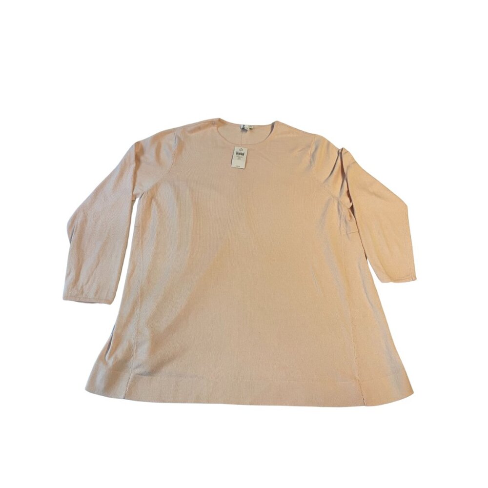 J Jill Light Pink Long Sleeve Tunic style sweater 2x blush long sleeve crew neck